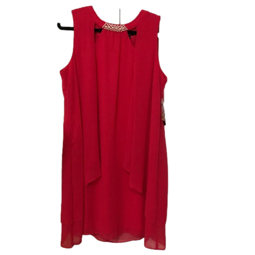 SLNY Sleeveless Embellished Layered Dress, NWT